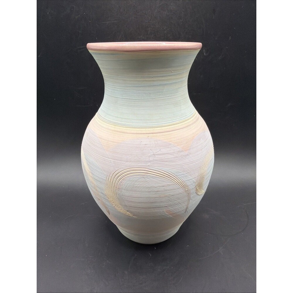 KILNWORKS POTTERY CARIBBEAN CLOUD COLLECTION Postal Vase St Thomas VI 7.5” Tall